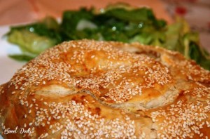 מאפה חצילים עם גבינה מלוחה פסטל קון מרנג'נה