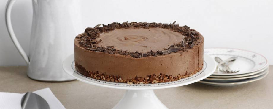 עוגת מוס שוקולד וקפה על בסיס קראנצ'י