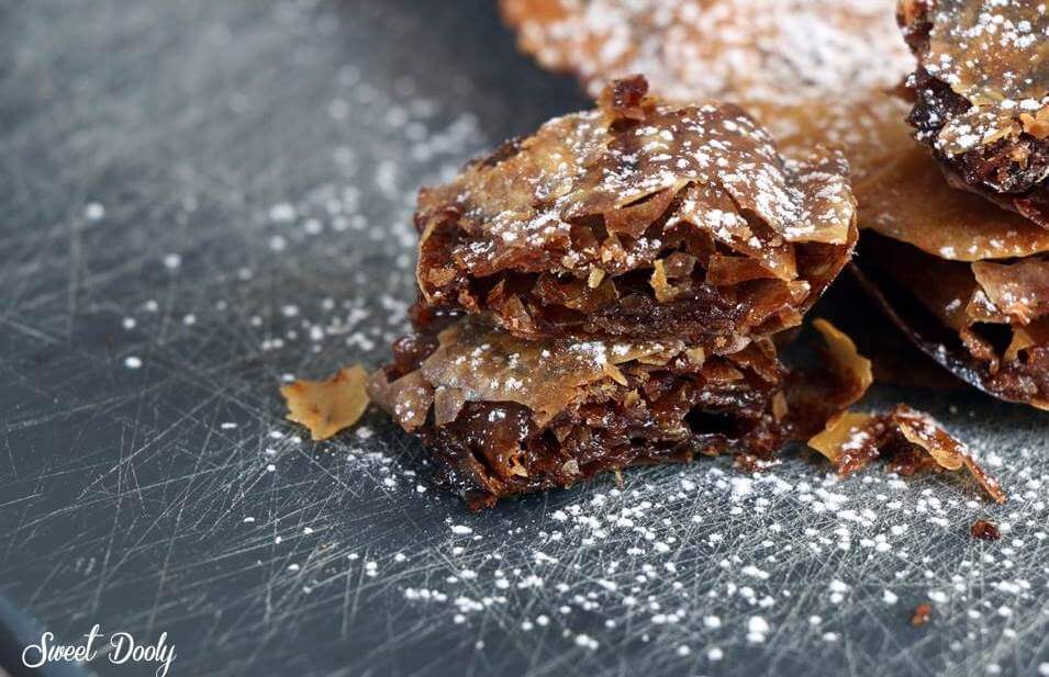 עלי פילו עם סוכר חום וקינמון