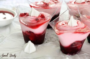 מוס מרשמלו ברוטב פירות יער