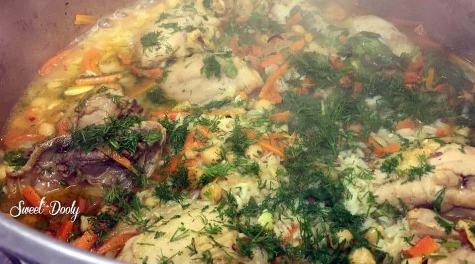 אושפלו עוף עם אורז וירקות