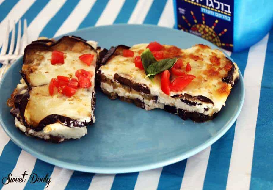 מוסקה צמחונית עם גבינות מלוחות