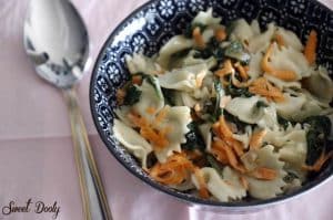 מתכון לפסטה עם תרד דלעת ושמנת