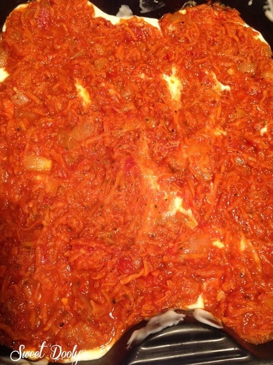 לזניית גזר ברוטב עגבניות ובשמל