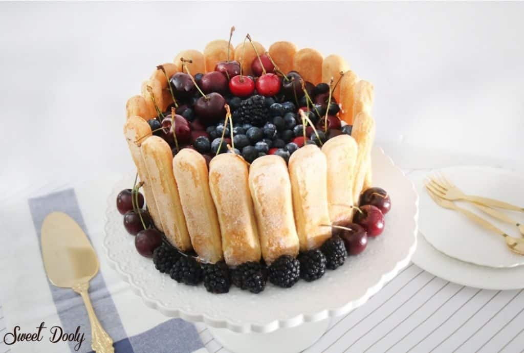 עוגת גבינה שארלוט עם פירות