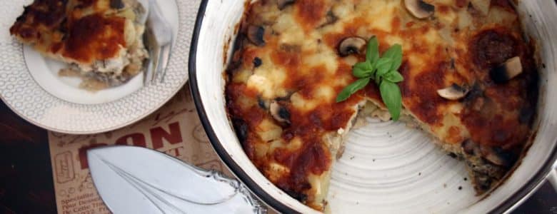 פשטידת תפוחי אדמה ופטריות ללא גלוטן