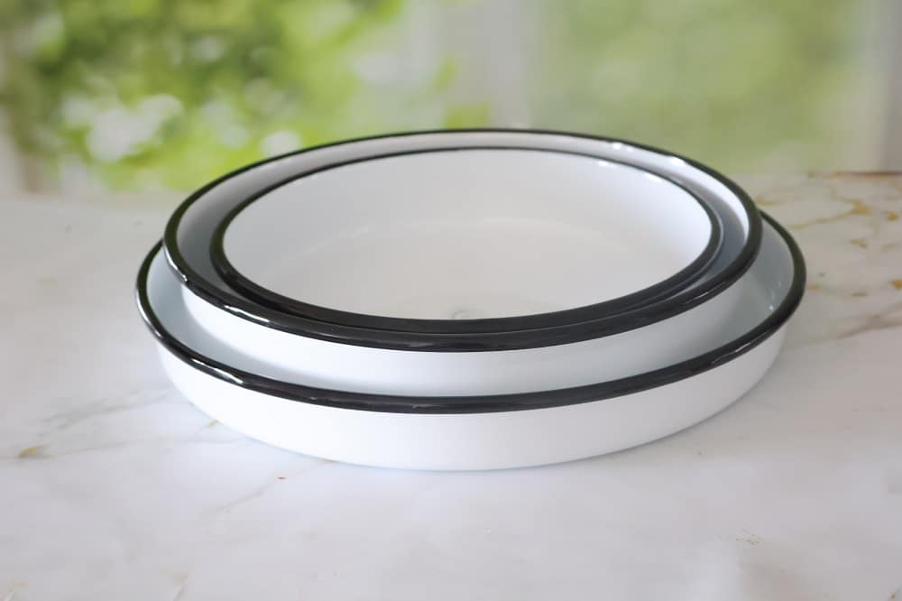 הסט הלבן 3 תבניות אמייל