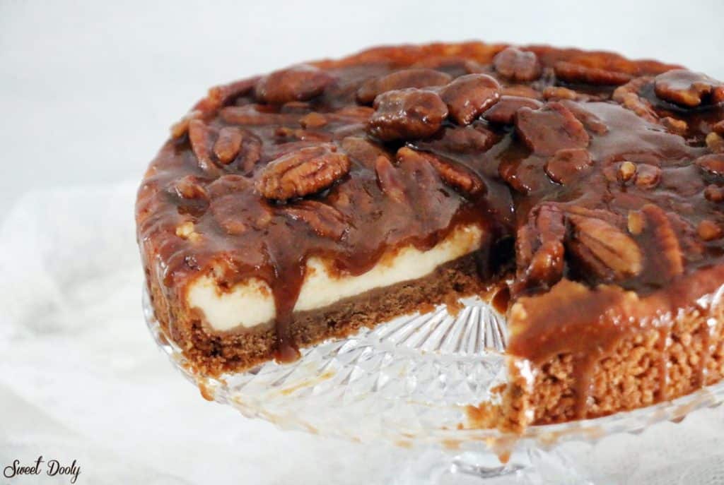 עוגת גבינה פקאן וקרמל ללא ביצים