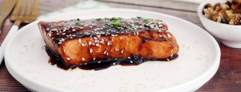 סלמון ברוטב טריאקי על המחבת