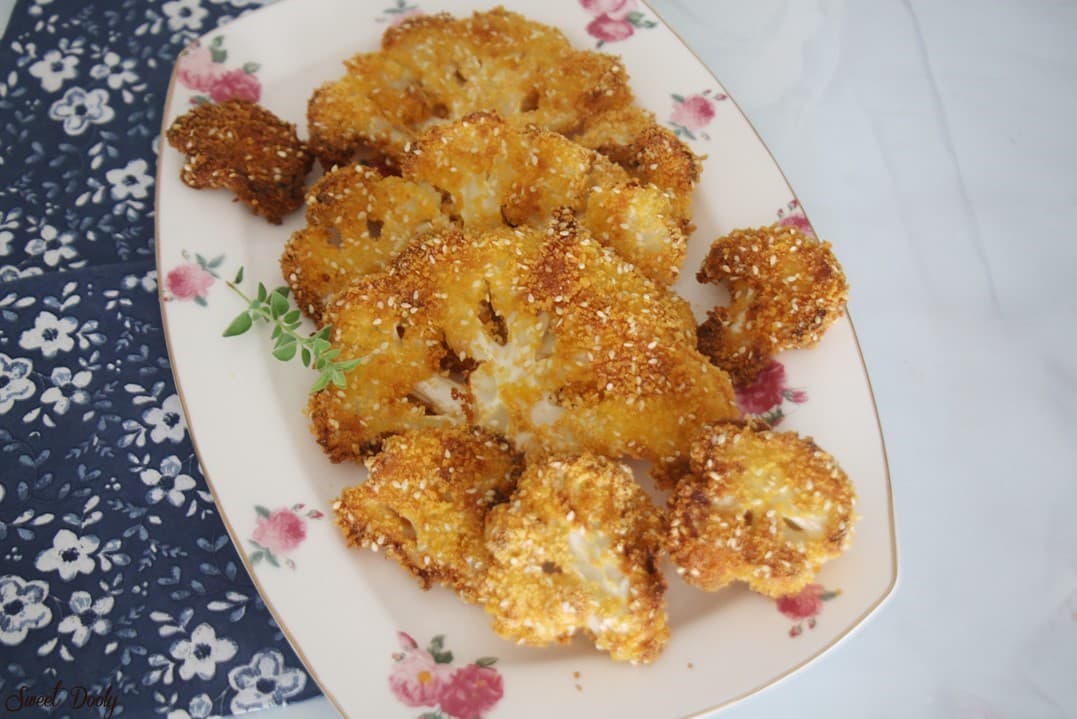 כרובית אפויה בתנור קלה להכנה