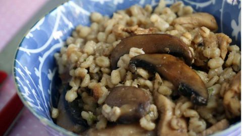 גריסים עוף ופטריות בסיר אחד