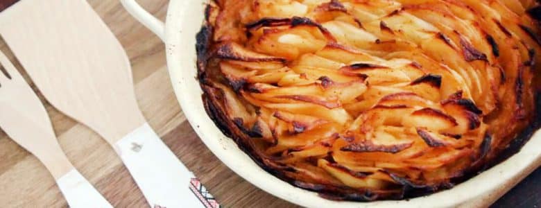 תפוחי אדמה פרוסות דקות אפויות בתנור