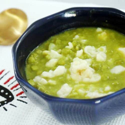 מרק אפונה סמיך עם בצקניות