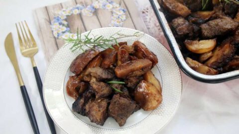 אסדו בתנור ברוטב חרדל וסילן