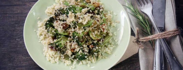 בורגול עם ברוקולי וזיתים