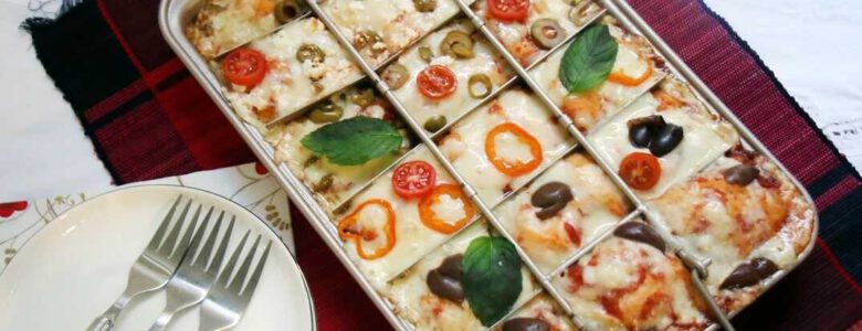 פיצה ללא התפחה בתבנית מחולקת