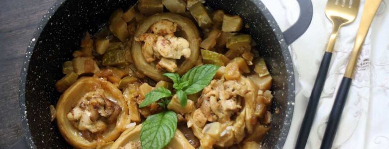 תחתיות ארטישוק ממולאות בפרגיות