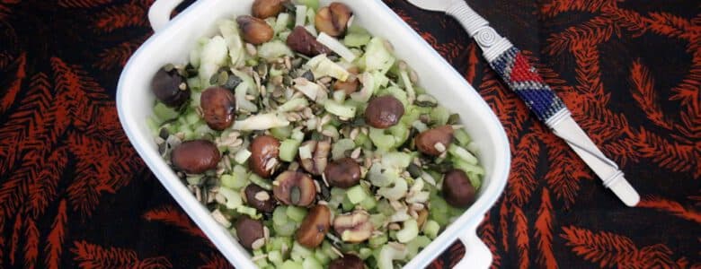 סלט סלרי עם ערמונים