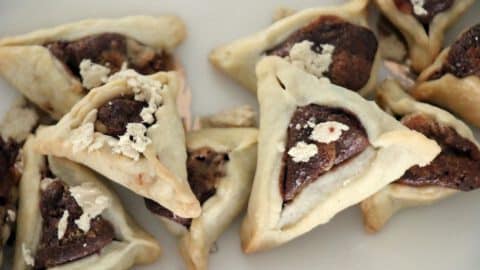 אוזני המן טבעוניות עם שוקולד וחלווה