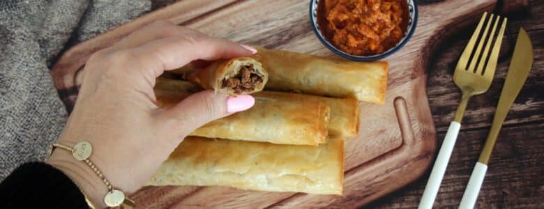 סיגרים פילו עם בשר מפורק