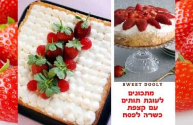 עוגת תותים וקצפת כשרה לפסח