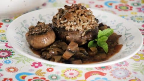 פטריות ממולאות באורז ובשר