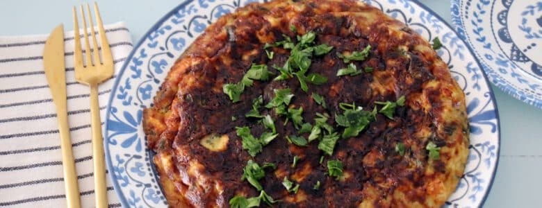 מתכון לפריטטה מנגולד וגבינה בולגרית