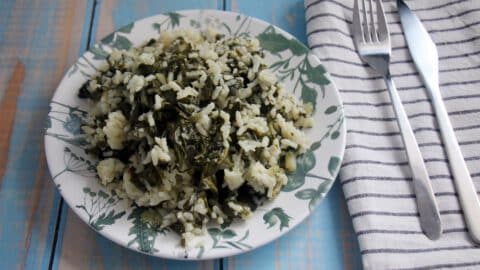 תבשיל אורז עם מנגולד