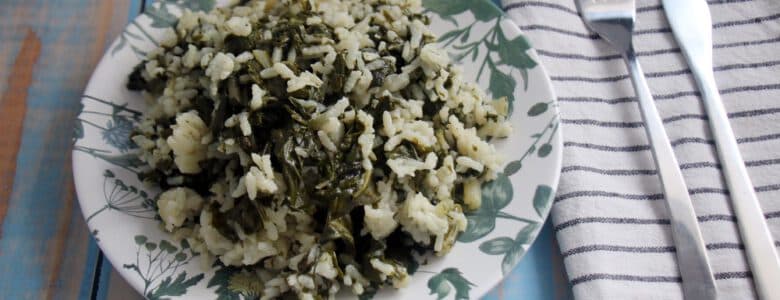 תבשיל אורז עם מנגולד