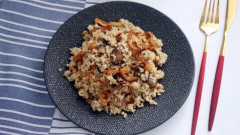 מתכון לתבשיל בורגול עם פטריות