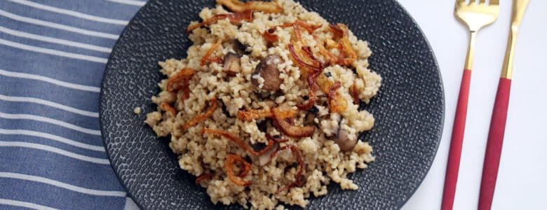 מתכון לתבשיל בורגול עם פטריות