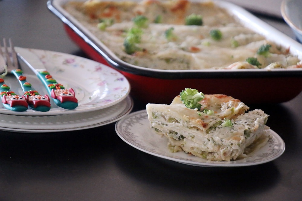 לזניה ברוקולי עם גבינות