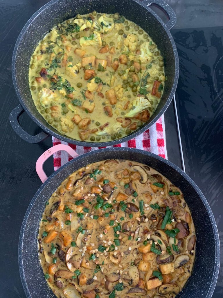 טופו עם קרם קוקוס ופטריות כמו במסעדות