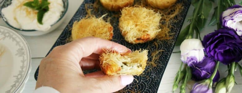 כדורי קדאיף ממולאים גבינות ומנגולד