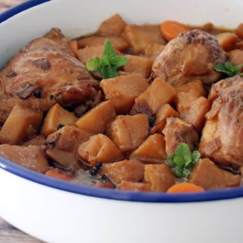 מתכון לעוף ותפוחי אדמה חומים