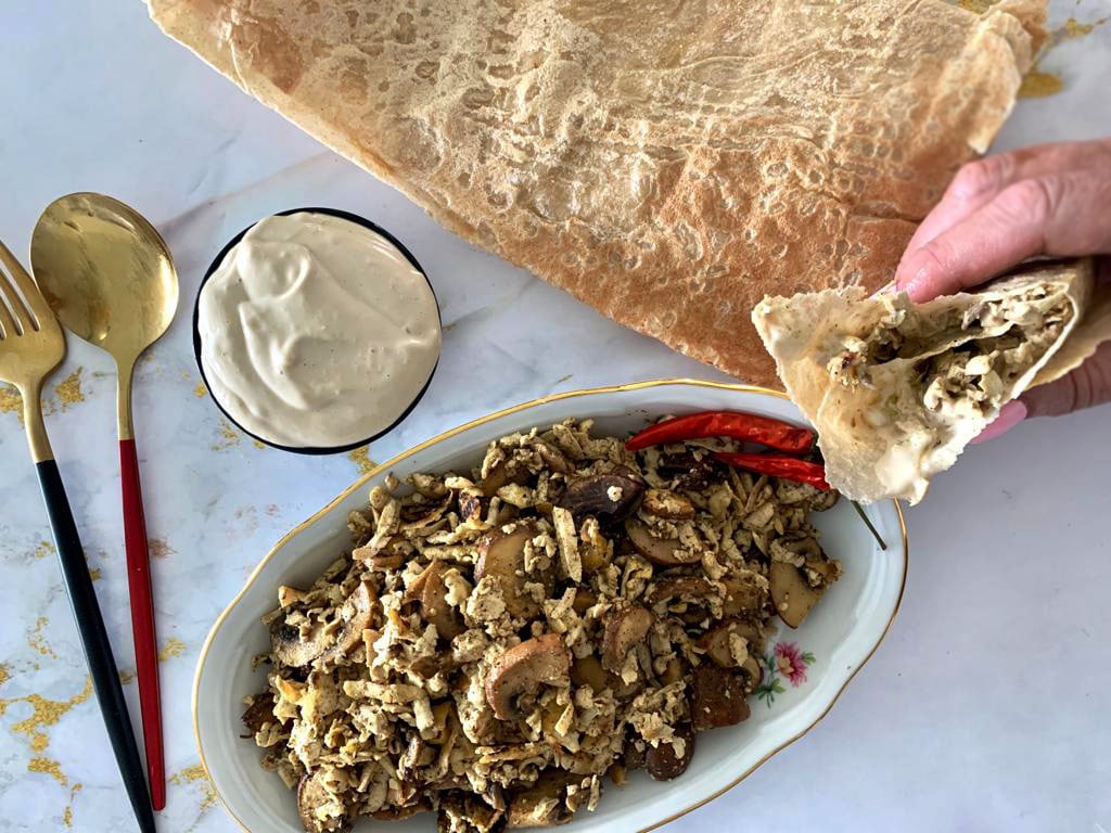 מתכון לשווארמה טופו עם פטריות