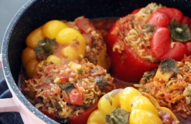 פלפל ממולא צמחוני בתנור