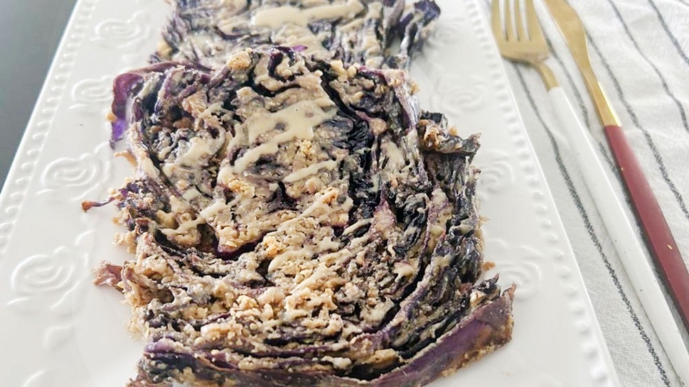 כרוב סגול אפוי בתנור בשני טעמים