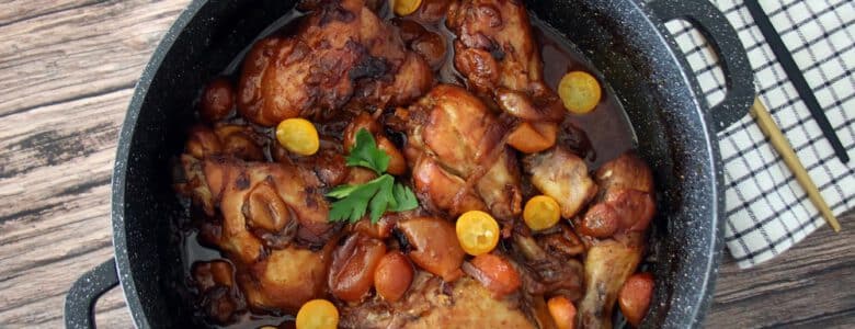 עוף מבושל עם תפוזים סיניים