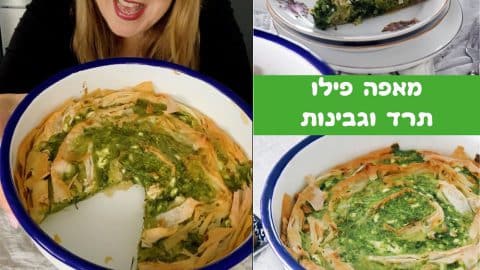 מאפה גבינות ותרד מבצק פילו