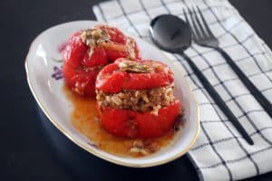 פלפל ממולא בבשר ואורז