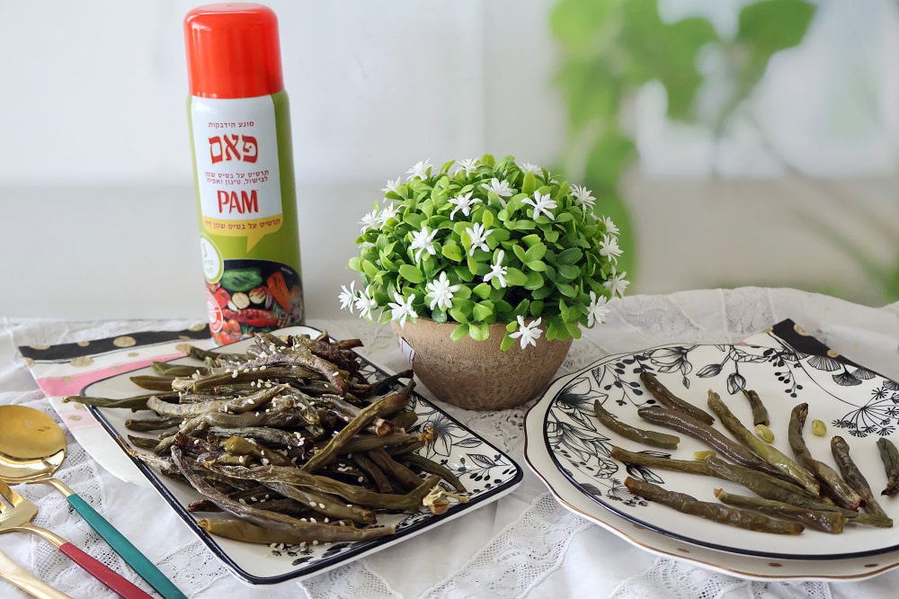 צ'יפס שעועית ירוקה בתנור