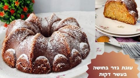 עוגת גזר בחושה בעשר דקות