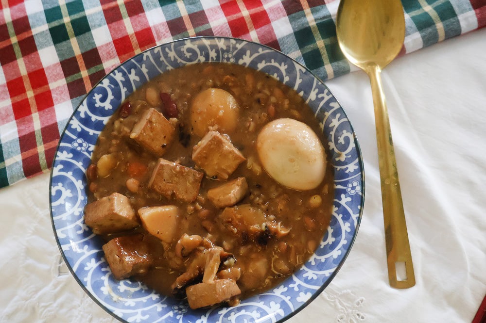 חמין צמחוני עם טופו