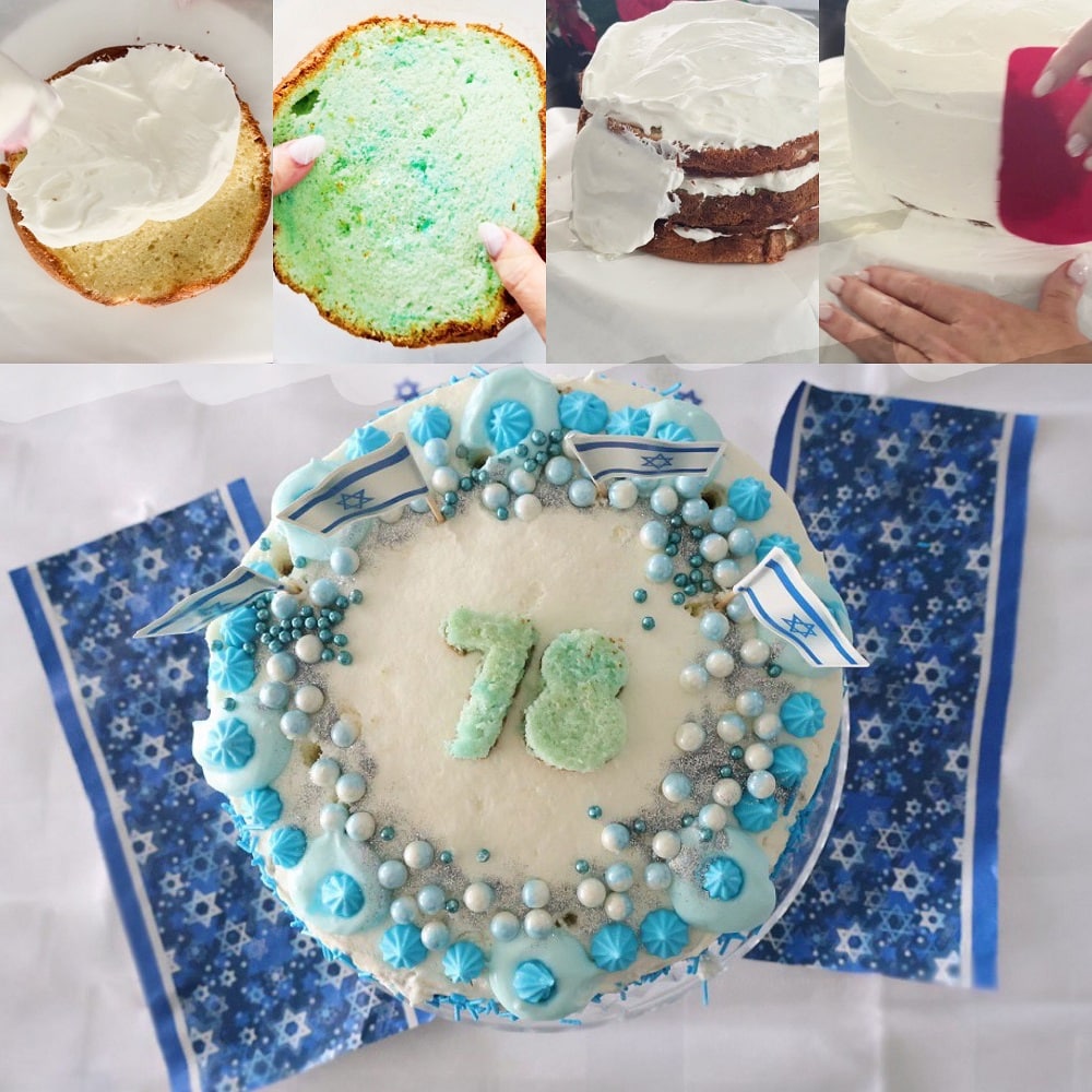 עוגה בכחול לבן ליום העצמאות