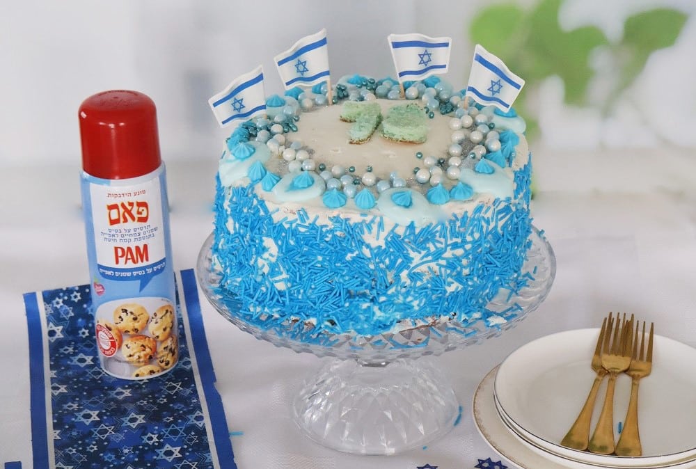 עוגה בכחול לבן ליום העצמאות