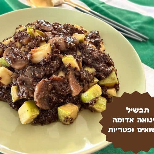 קינואה אדומה קישואים ופטריות