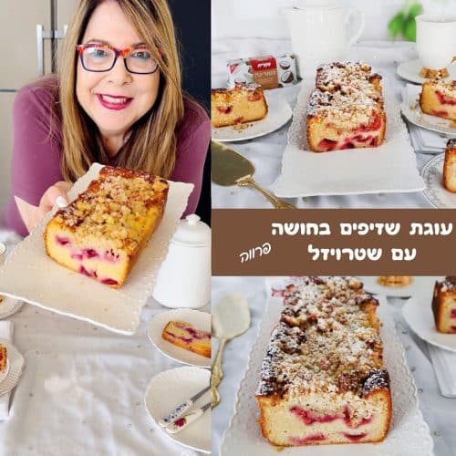 עוגת שזיפים בחושה ושטרויזל