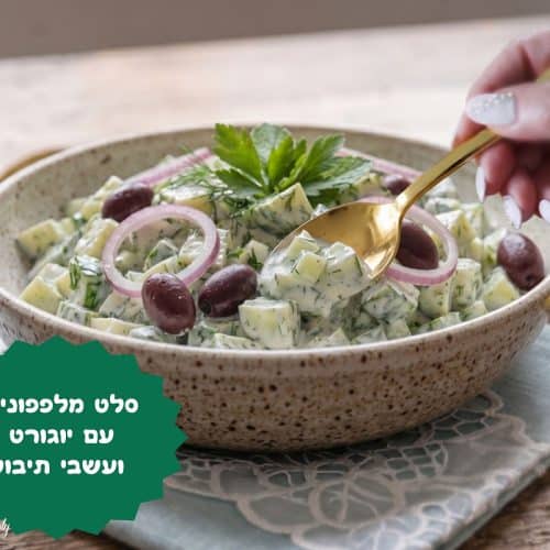 סלט מלפפונים עם יוגורט ועשבי תיבול