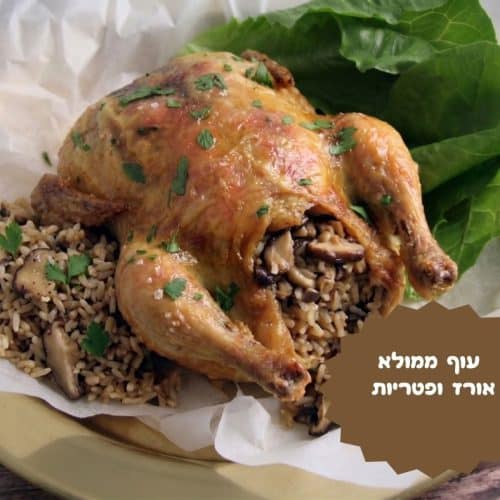 עוף ממולא באורז ופטריות